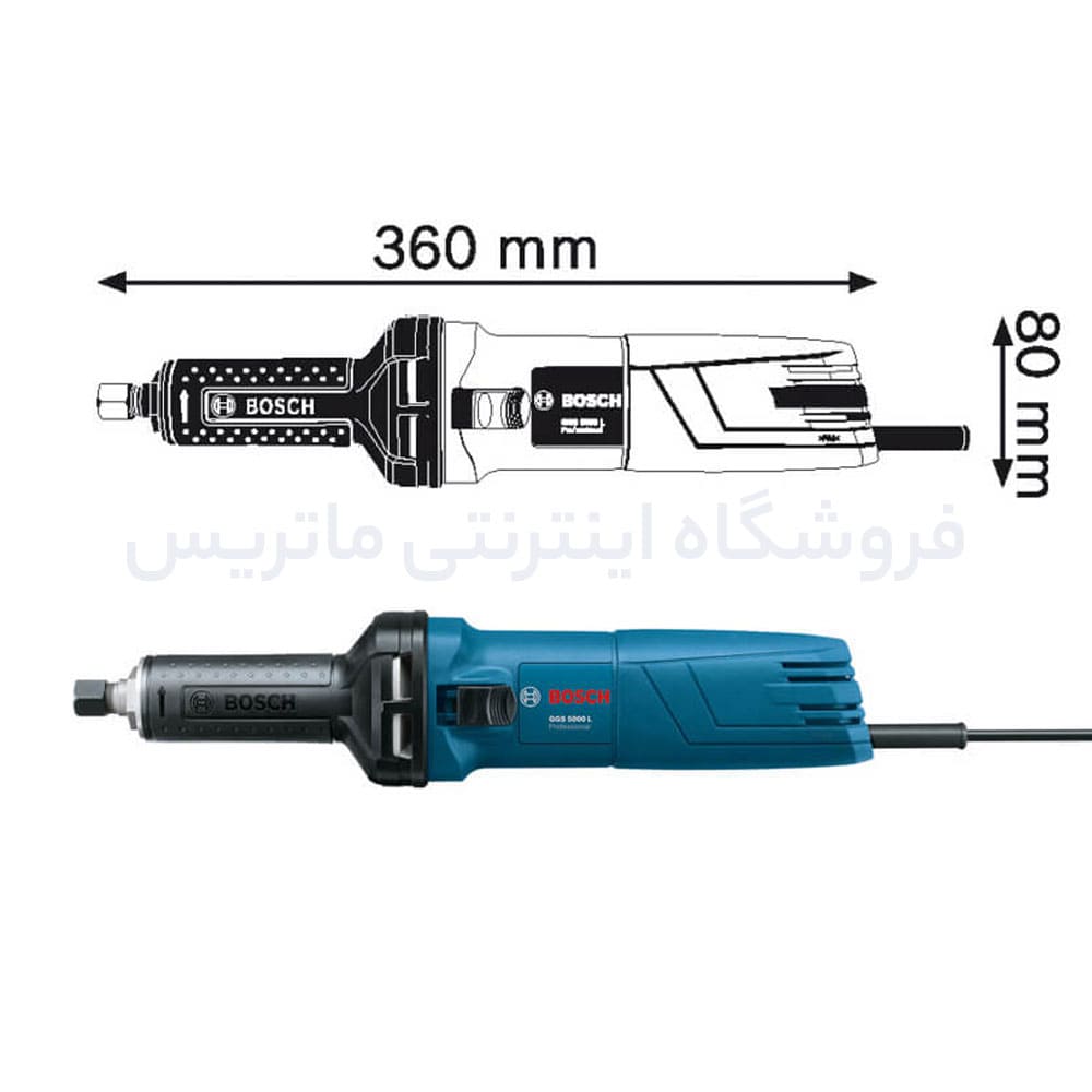 دستگاه سنگ انگشتی بوش 500 وات گلو بلند کد GGS5000L