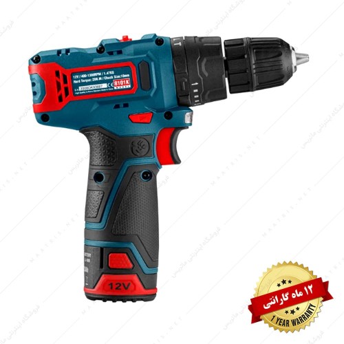 کیت دریل شارژی12 ولت چکشی کد 8101K برند رونیکس