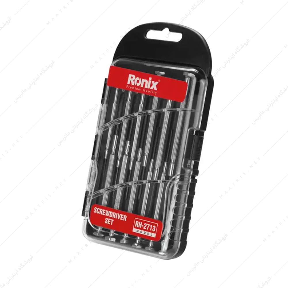ست پیچ گوشتی ساعتی دسته فلزی 12عددی کد RH-2713 برند رونیکس