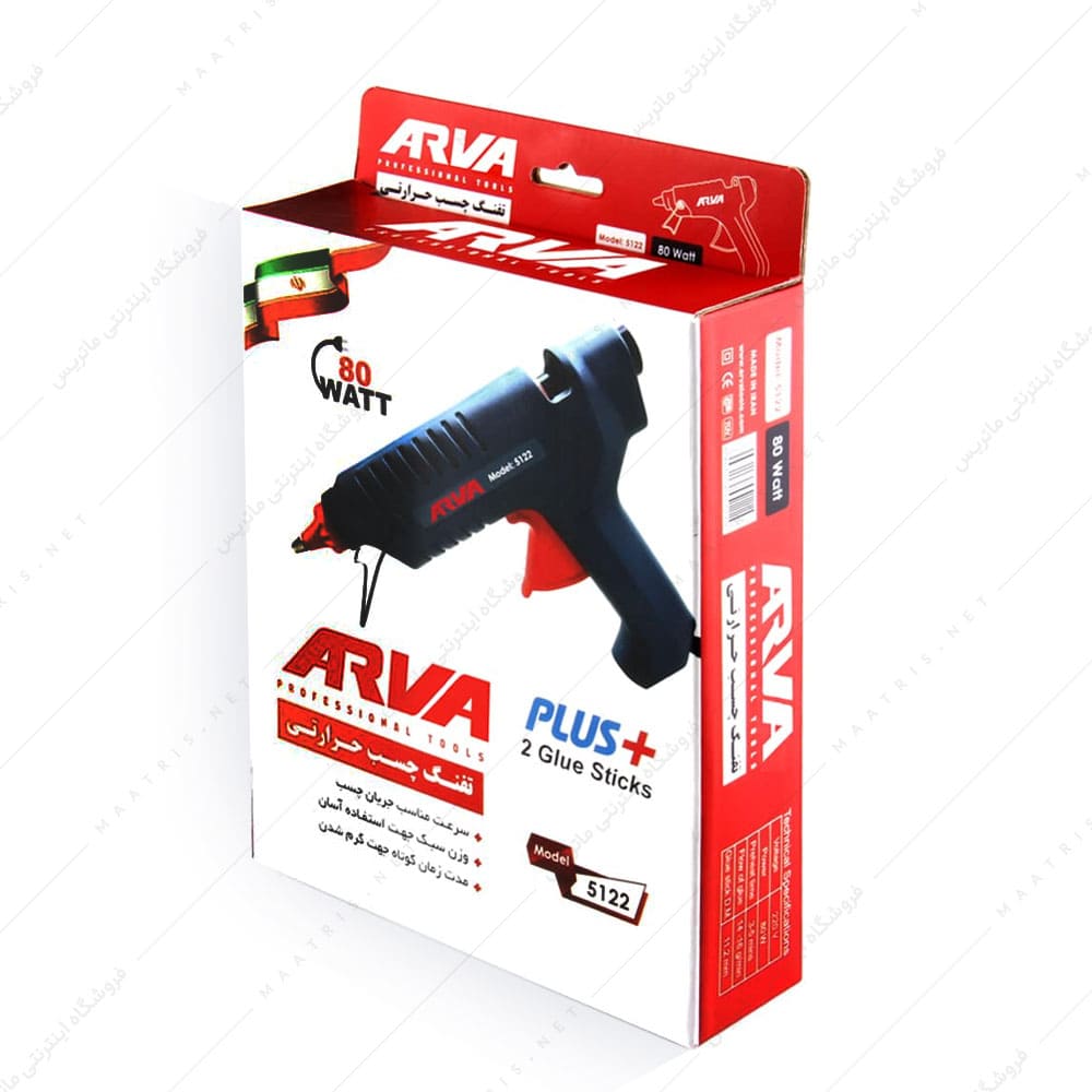 ‫تفنگ چسب حرارتی ‪80w‬ کد 5122 برند آروا