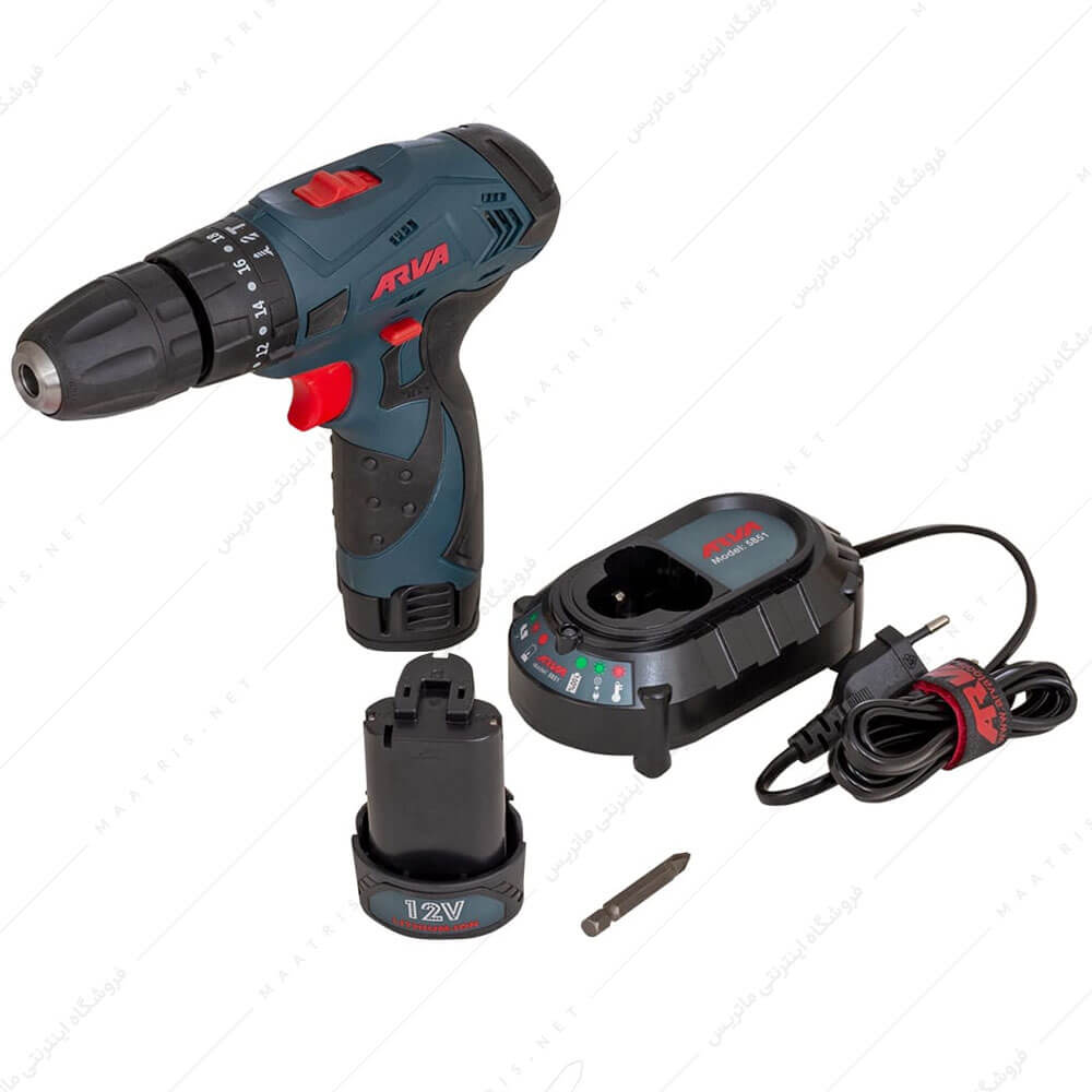‫دریل پیچ گوشتی شارژی 12‬ ولت کد 5851 برند آروا