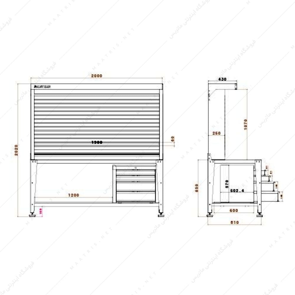 میز کار کارگاهی مدل D-C410-L برند پالت کار