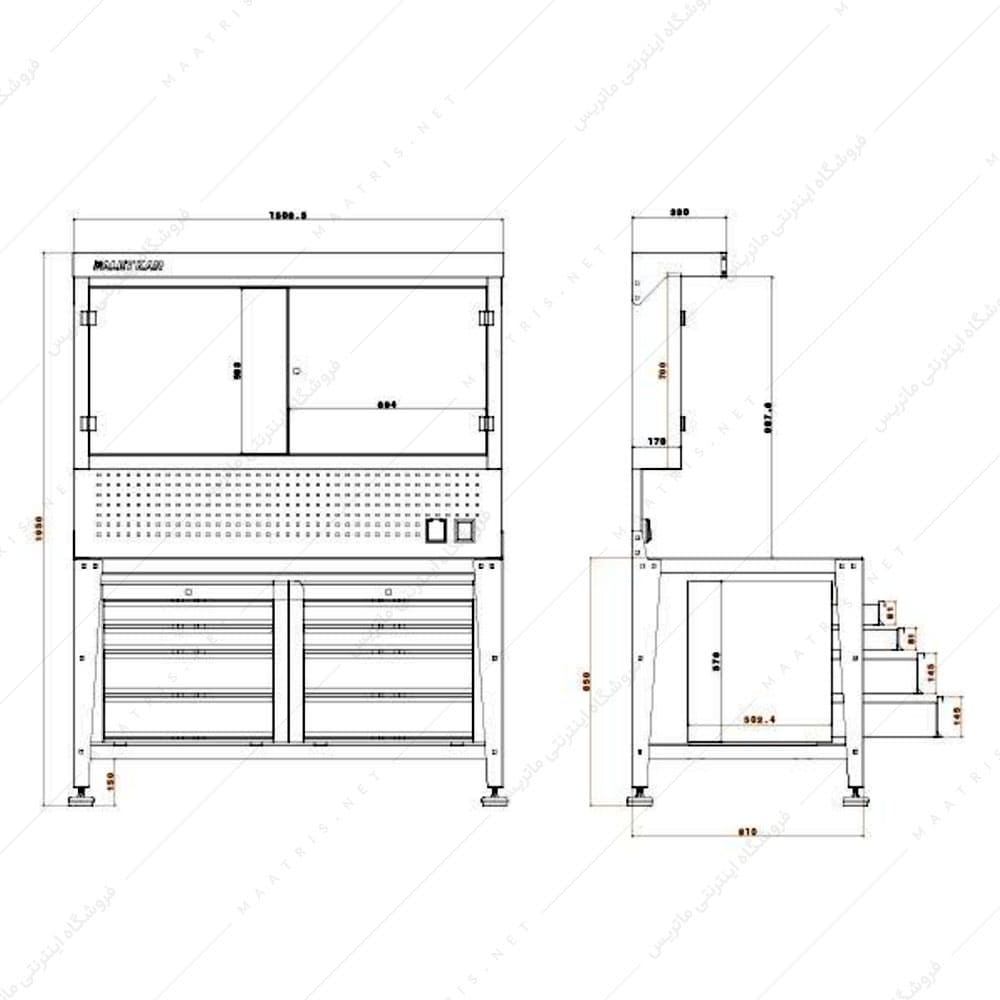 میز کار کارگاهی مدل D-2800-M برند پالت کار