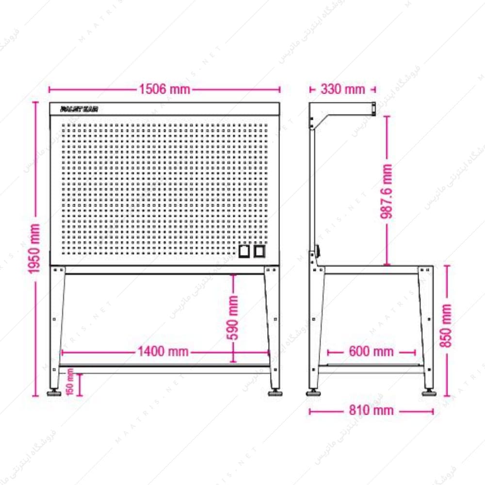میز کار کارگاهی مدل D-1010-M برند پالت کار