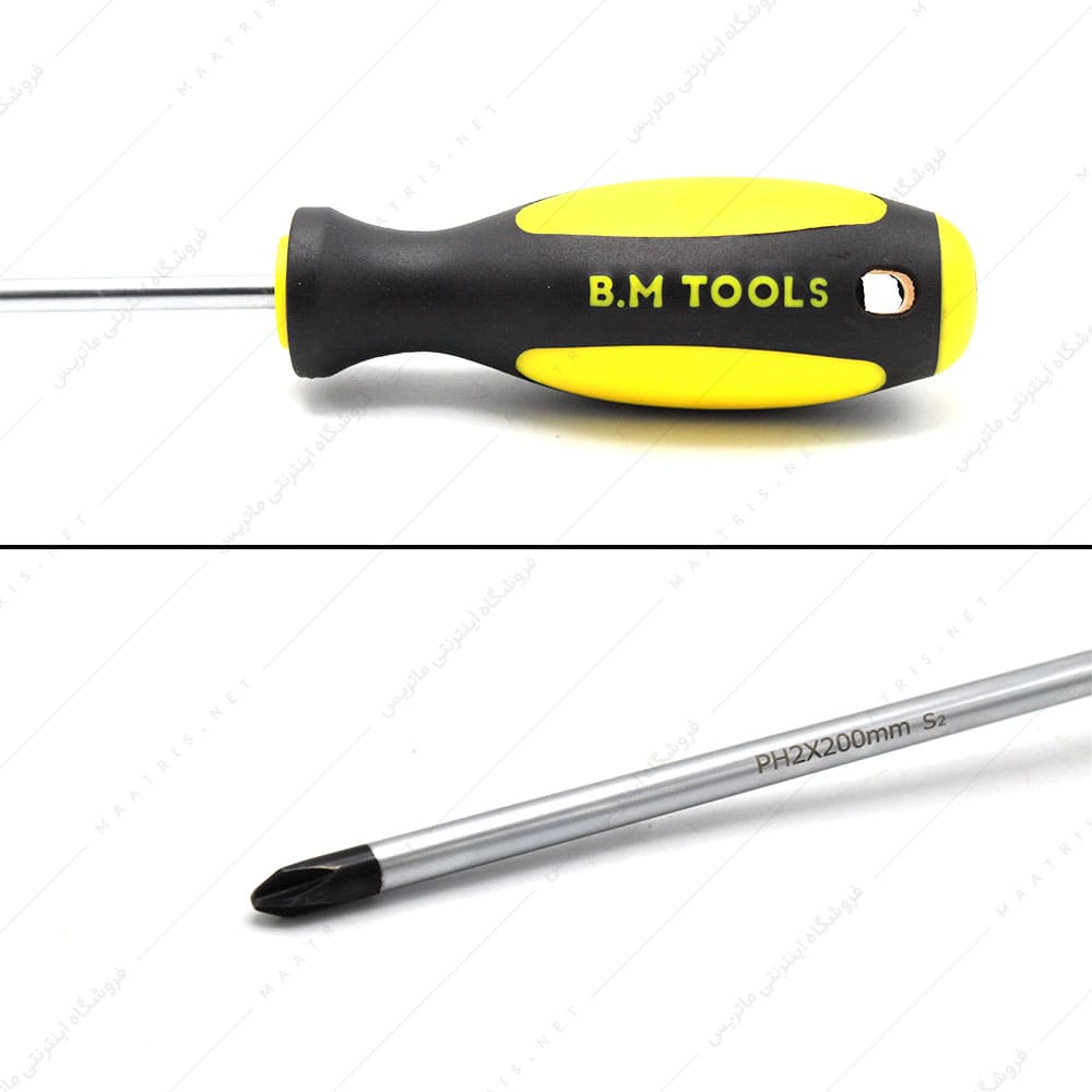 پیچ گوشتی چهارسو 6*200 برند BM TOOLS