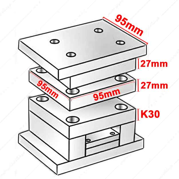 بلوک تزریق پلاستیک مدل MO40/100x100/27
