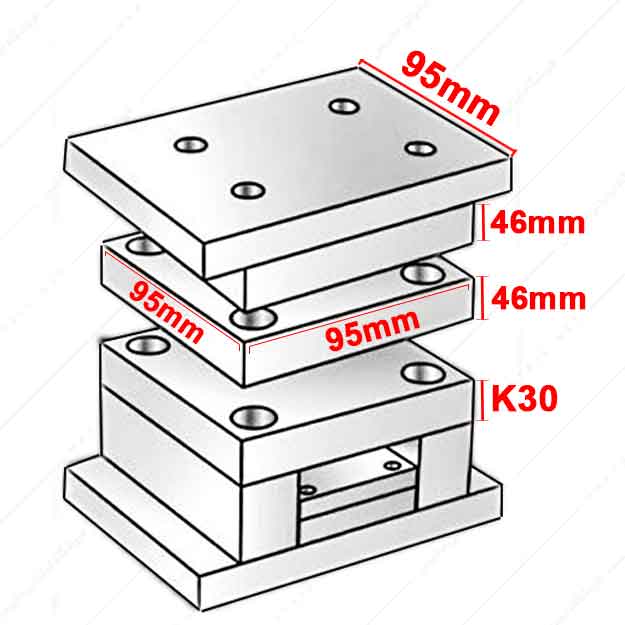 بلوک تزریق پلاستیک مدل MO40/100x100/46