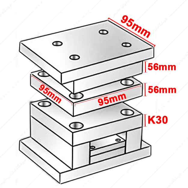 بلوک تزریق پلاستیک مدل MO40/100x100/56