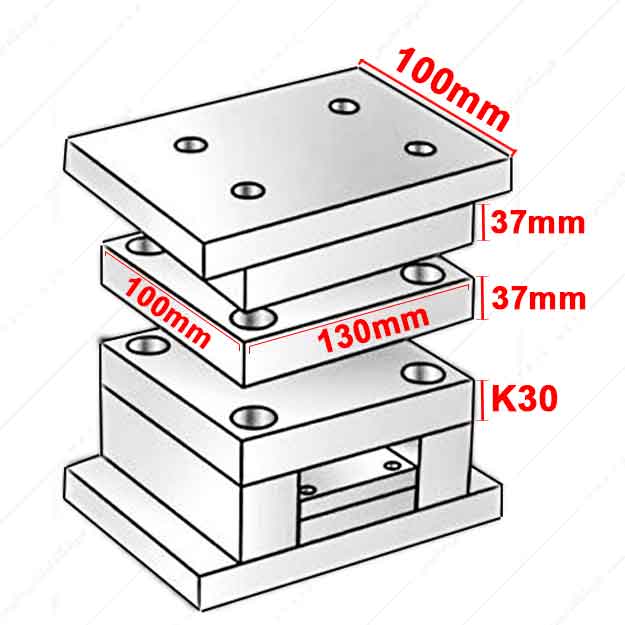 بلوک تزریق پلاستیک مدل MO40/100x130/37