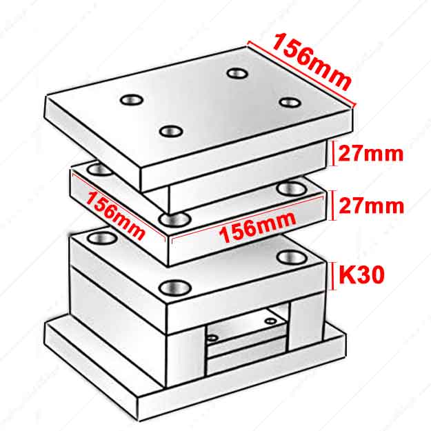 بلوک تزریق پلاستیک مدل MO40/160x160/27