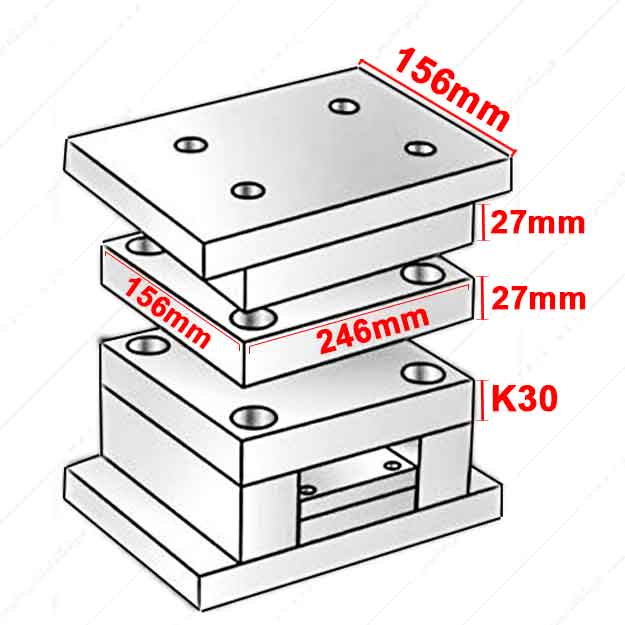 بلوک تزریق پلاستیک مدل MO40/160x250/27