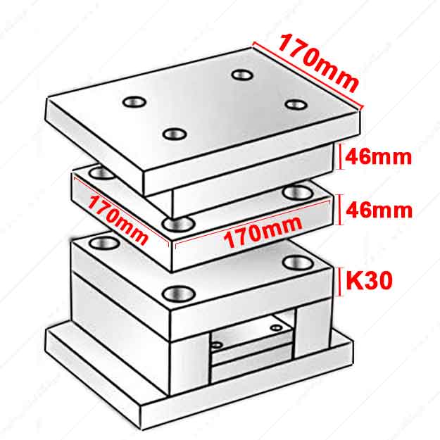 بلوک تزریق پلاستیک مدل MO40/170x170/46