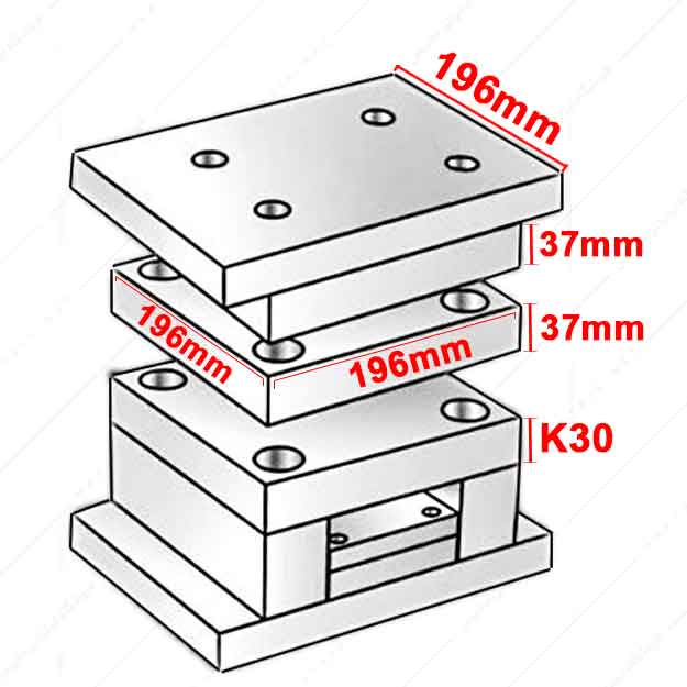 بلوک تزریق پلاستیک مدل MO40/200x200/37