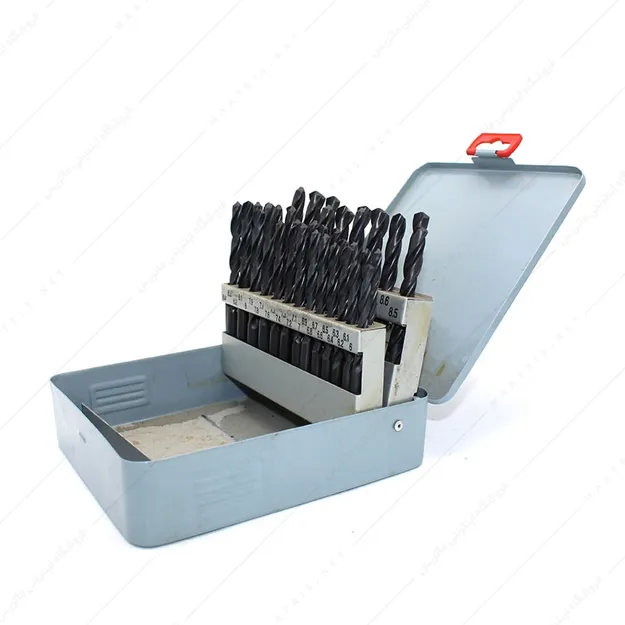 ست مته سایز 1 تا 6 میلی متر دهم دار جنس HSS  با جعبه