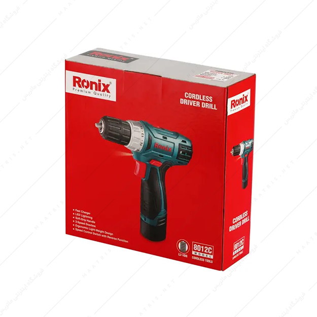 دریل پیچ گوشتی شارژی 12 ولت کد 8012C برند رونیکس