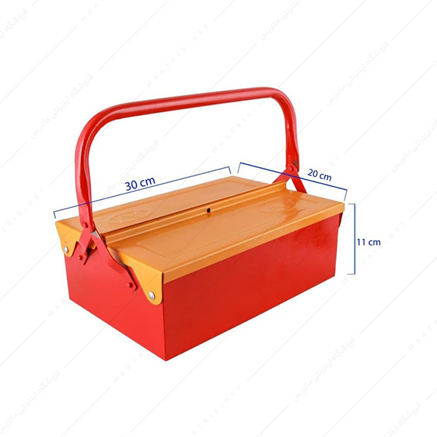 جعبه ابزار فلزی یک طبقه طول 40 سانتی متر کد 401 برند وفایی