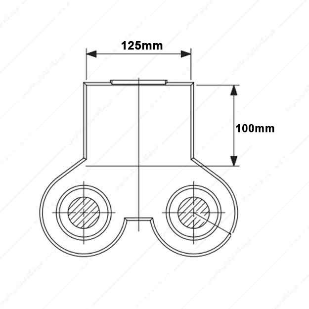 کفشک چدنی سطح کار مستطیل راهنما عقب بدون نافی مدل CA1/125×100