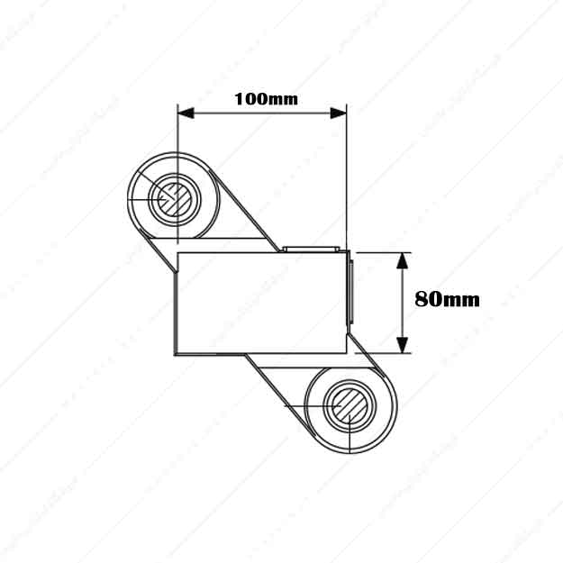 کفشک چدنی سطح کار مستطیل راهنما قطری مدل CC/100×80