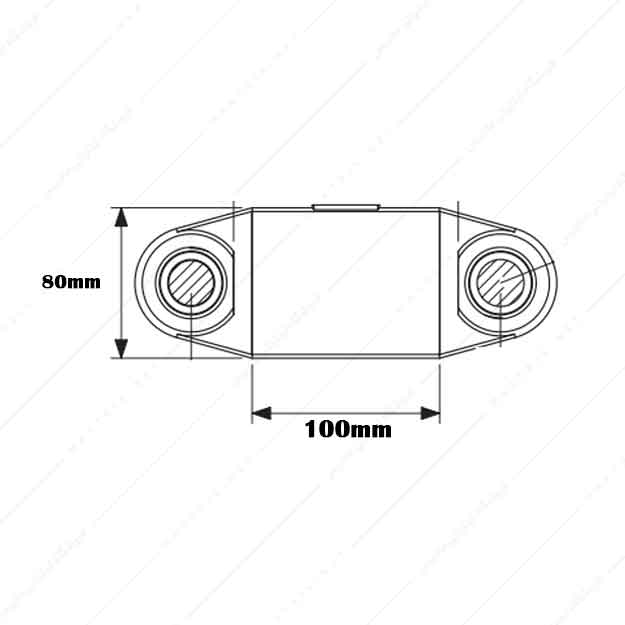 کفشک چدنی سطح کار مستطیل راهنما وسط مدل CB/100×80
