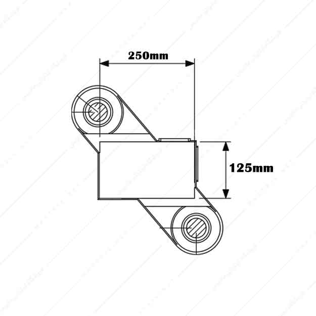 کفشک چدنی سطح کار مستطیل راهنما قطری مدل CC/250×125