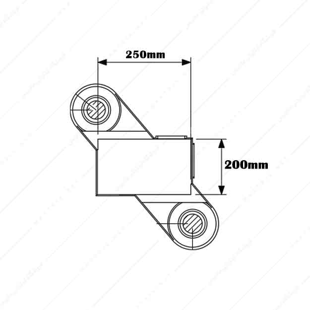 کفشک چدنی سطح کار مستطیل راهنما قطری مدل CC/250×200