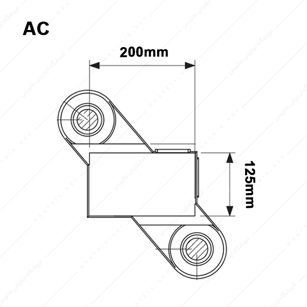 کفشک چدنی سه صفحه ای سطح کار مستطیل راهنما قطری مدل AC/200×125