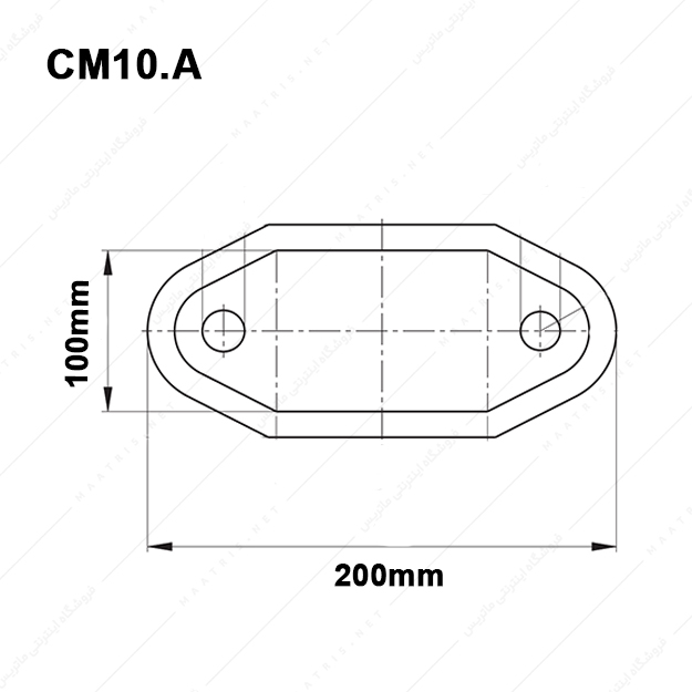 کفشک چدنی سطح کار مستطیل راهنما وسط مدل CM10.A