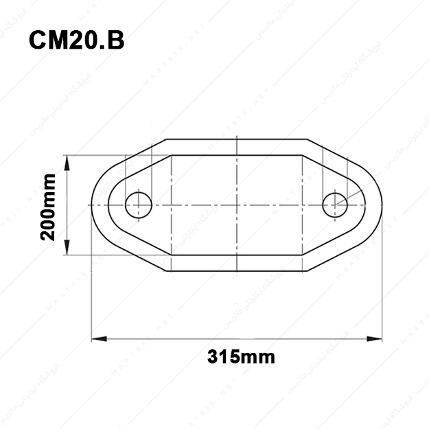 کفشک چدنی سطح کار مستطیل راهنما وسط مدل CM20.B