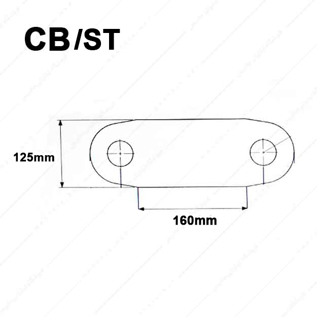 کفشک فولادی سطح کار مستطیل راهنما وسط مدل CB/ST/160×100