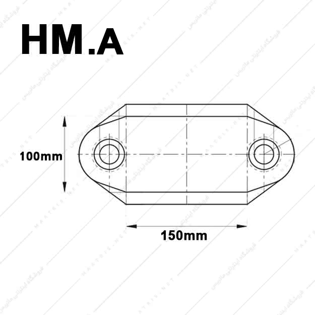 کفشک فولادی سطح کار مستطیل راهنما وسط مدل HM03.A