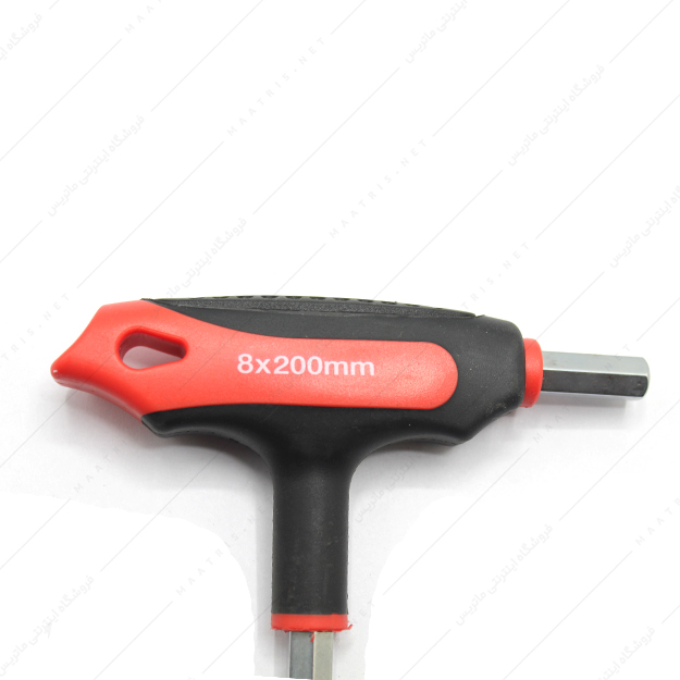 آچار آلن سایز 200×8 میلی متر دسته تی سرگرد دوطرفه برند AKRAFT