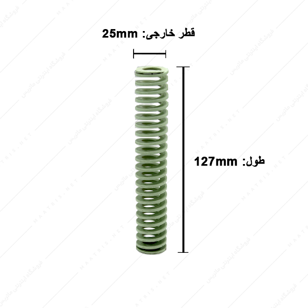 فنر قالبسازی ایتالیایی سبز روشن مدل VL-25×127