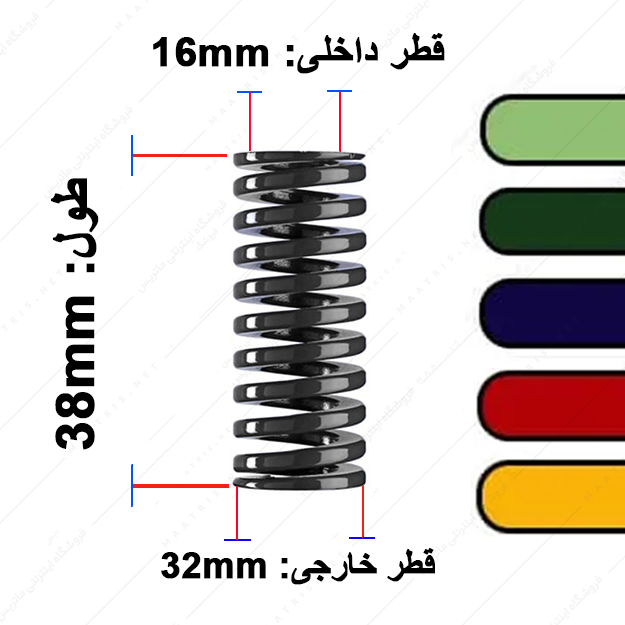 فنر قالب سازی ایتالیایی قطر 32 طول 38 میلی متر