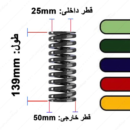 فنر قالب سازی ایتالیایی قطر 50 طول 139 میلی متر