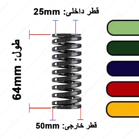 فنر قالب سازی ایتالیایی قطر 50 طول 64 میلی متر