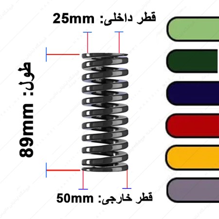 فنر قالب سازی ایتالیایی قطر 50 طول 89 میلی متر