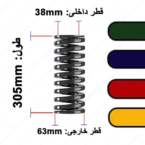 فنر قالب سازی قطر 63 طول 305 میلی متر