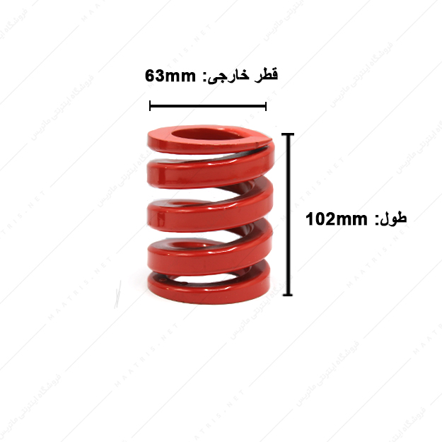 فنر قالبسازی ایتالیایی قرمز مدل R-63×102