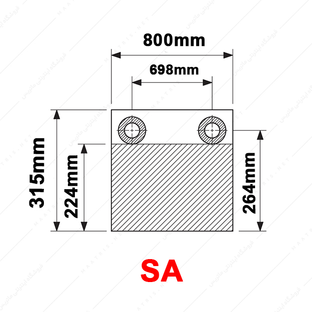 کفشک فولادی دو صفحه ای مدل SA/800×315/1