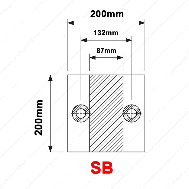کفشک فولادی دو صفحه ای مدل SB/200×200/1