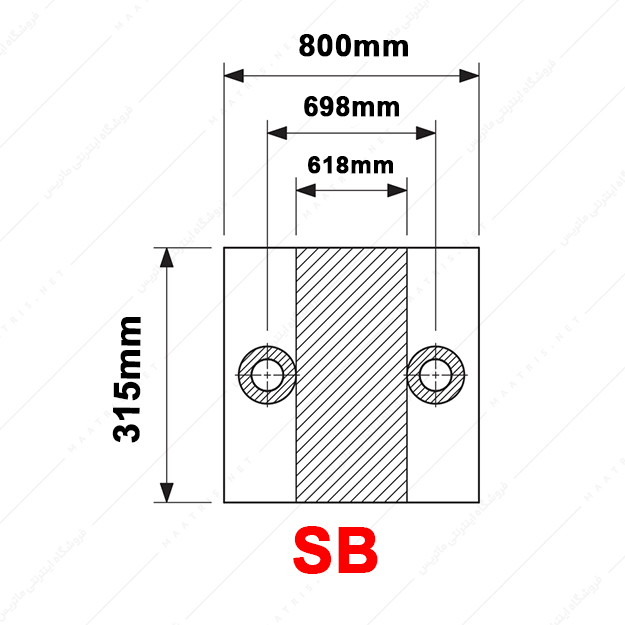 کفشک فولادی دو صفحه ای مدل SB/800×315/1