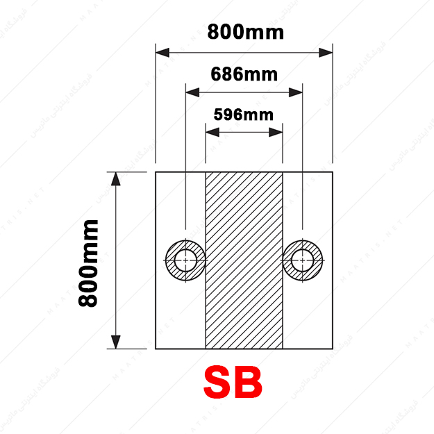 کفشک فولادی دو صفحه ای مدل SB/800×800/1