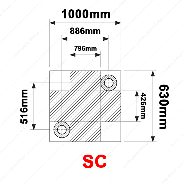 کفشک فولادی دو صفحه ای مدل SC/1000×630/1