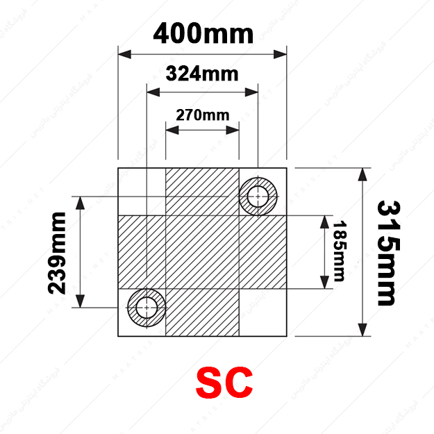 کفشک فولادی دو صفحه ای مدل SC/400×315/1