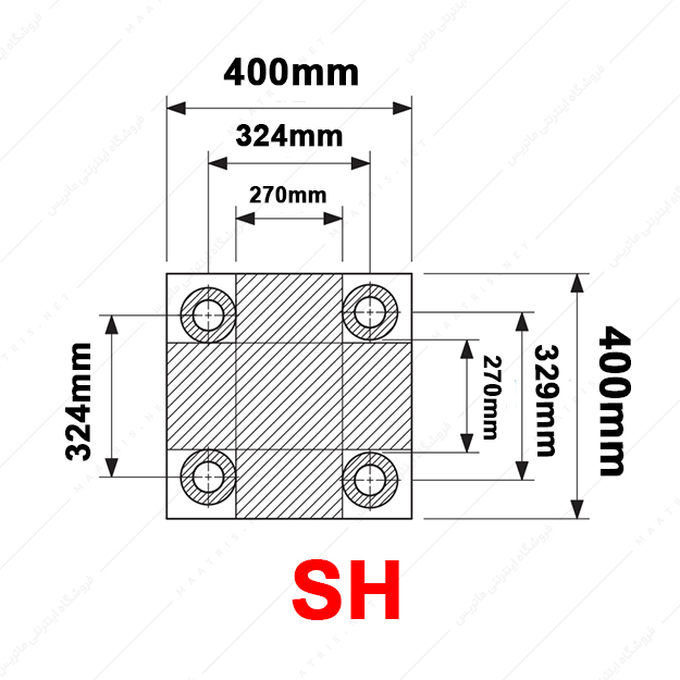 کفشک فولادی دو صفحه ای مدل SH/400×400/1