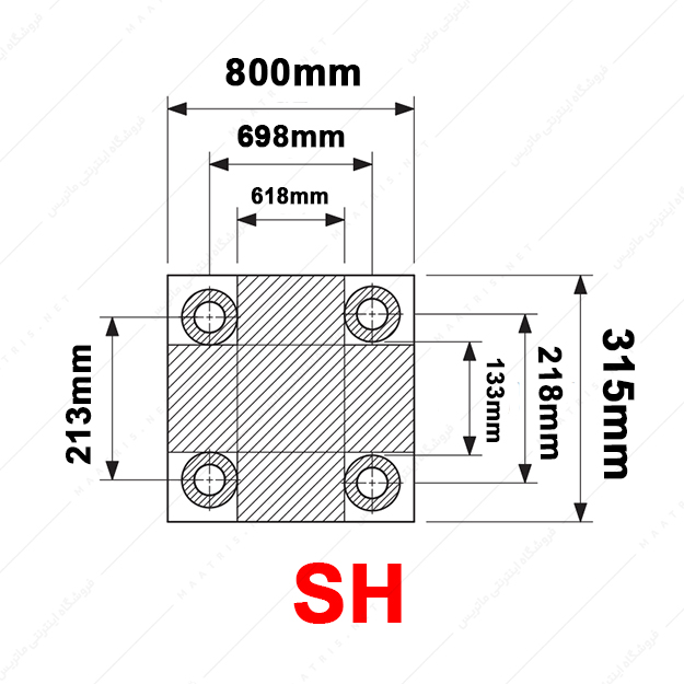 کفشک فولادی دو صفحه ای مدل SH/800×315/1