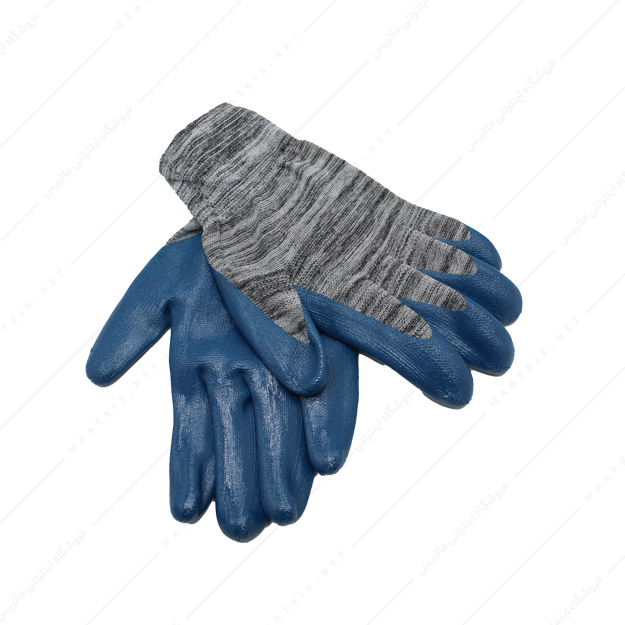 دستکش کف مواد آبی طوسی