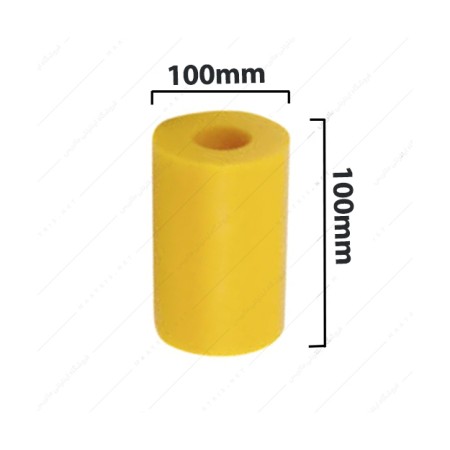 فنر پلی اورتان ( الاستومر ) زرد سوراخدار قطر 100 طول 100 میلی متر