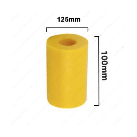 فنر پلی اورتان ( الاستومر ) زرد سوراخدار قطر 125 طول 100 میلی متر