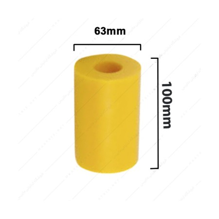 فنر پلی اورتان ( الاستومر ) زرد سوراخدار قطر 63 طول 100 میلی متر